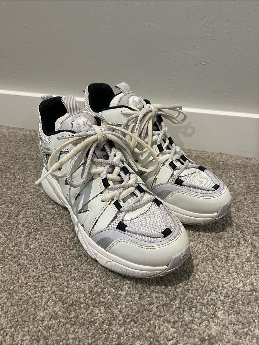 Michael Michael Kors Hero Mixed Media Trainers White Women’s Size 8.5M